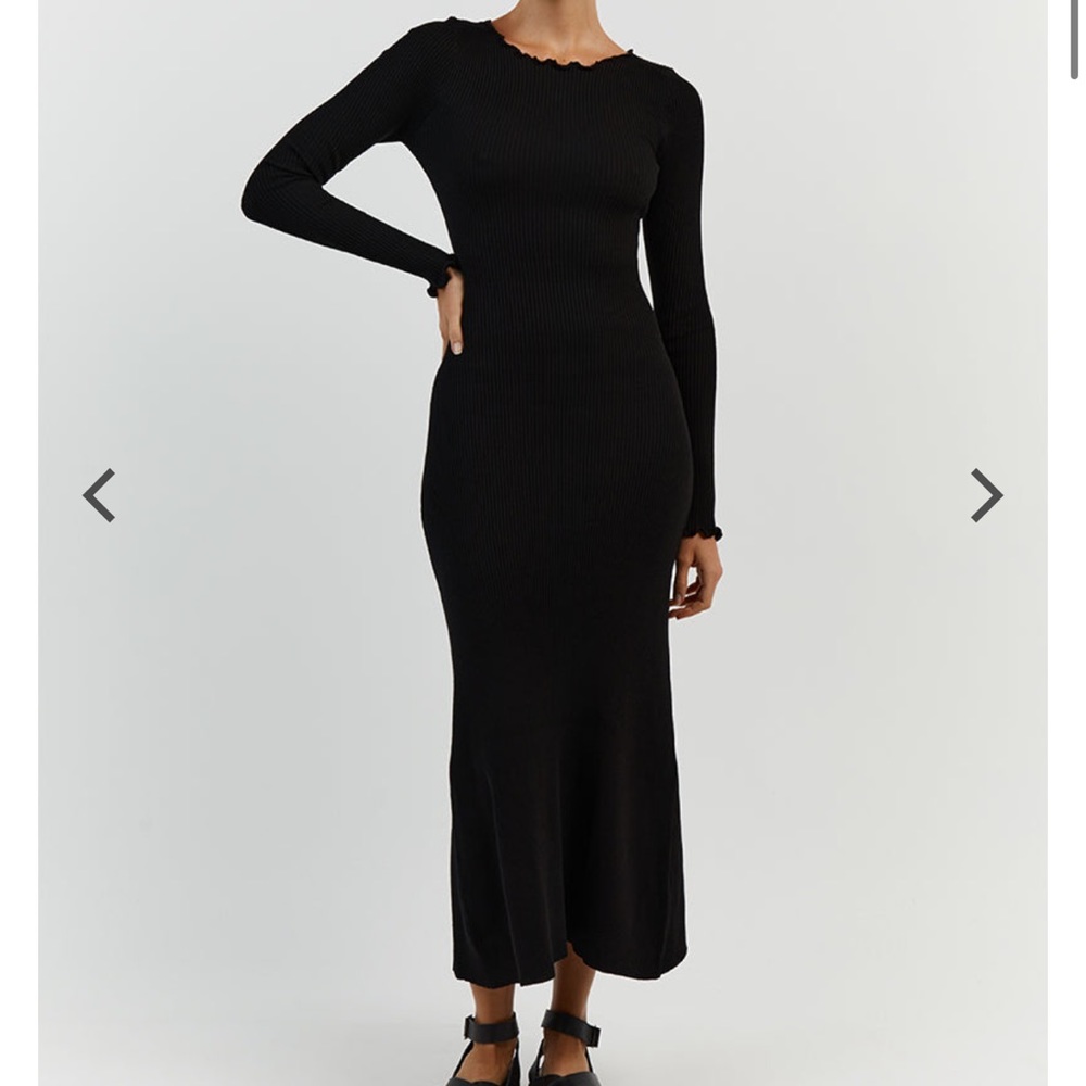 Dissh Sophia Black Long Sleeve Midi Dress XXL